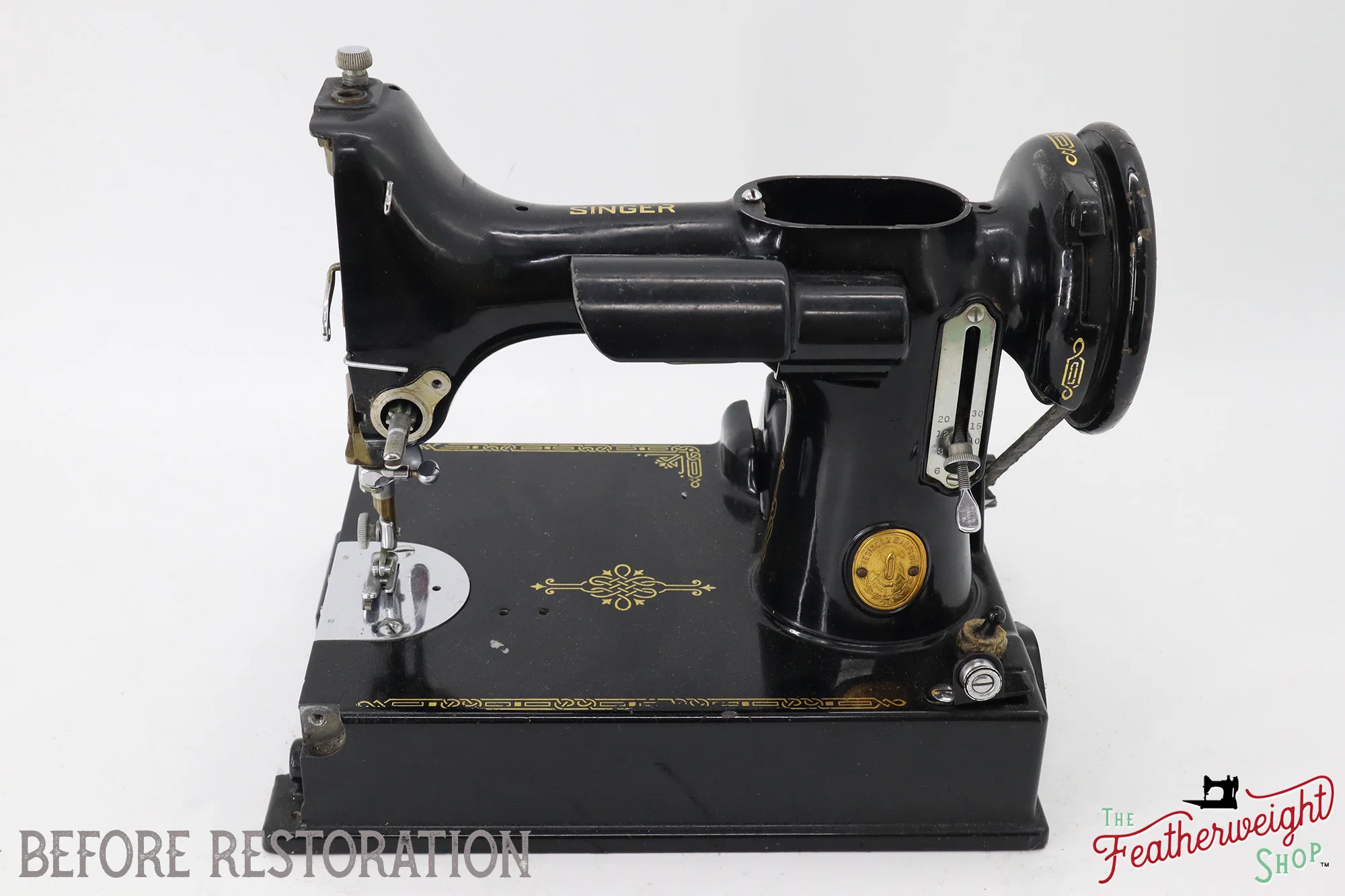 Singer Featherweight Top Decal 221 Fully Restored in Gloss Black, AF3852** - SCARCE - Image 2