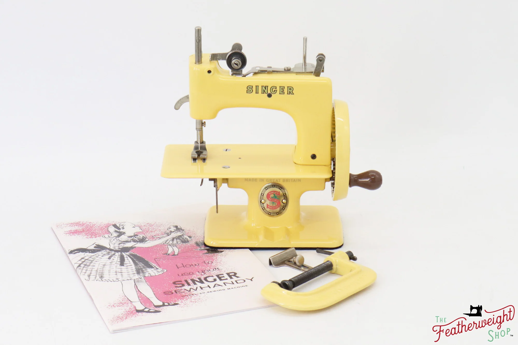 Singer Sewhandy Model 20, Red 'S' - Fully Restored in Happy Yellow, April 2024 - Image 2