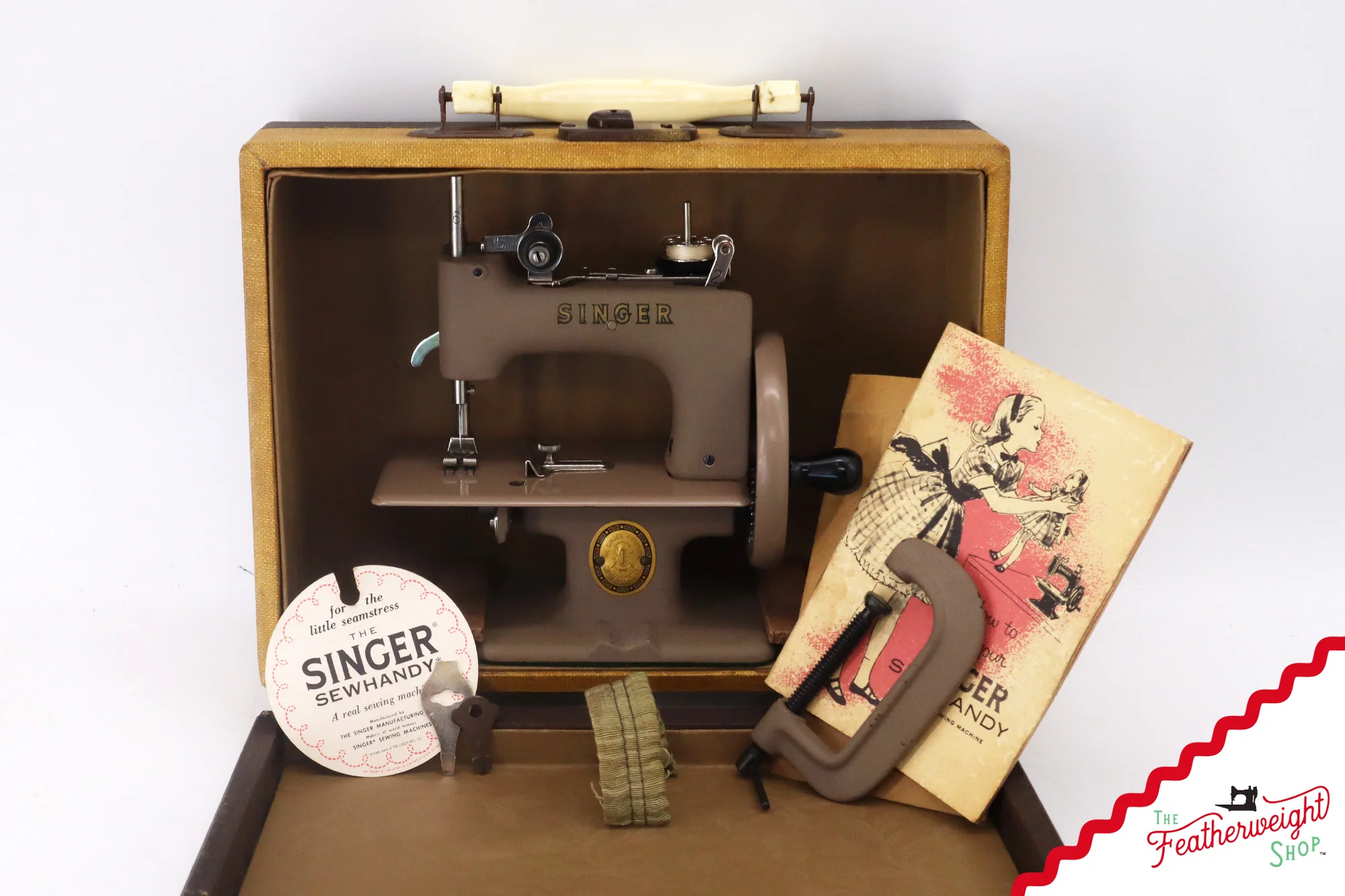 Singer Sewhandy Model 20 - Wrinkle / Warm Taupe, Complete Case Set! June 2025 - Image 2