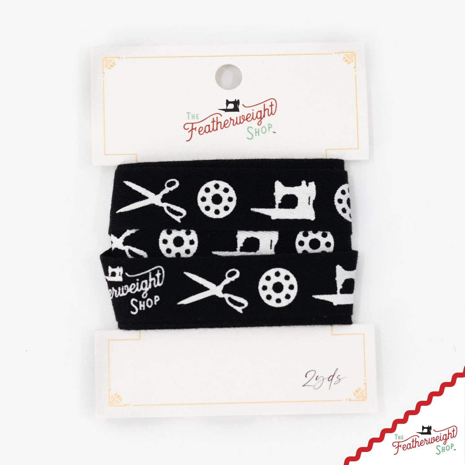 Twill Tape, BLACK, Featherweight Shop Ribbon - 2 YARDS - Image 2